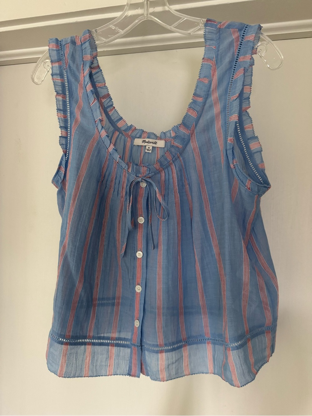 Madewell The Leah Cotton Voile Top in Calm Blue